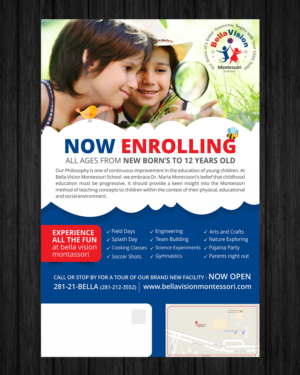 Design de Flyer par ecorokerz pour BellaVision Montessori | Design #16931375