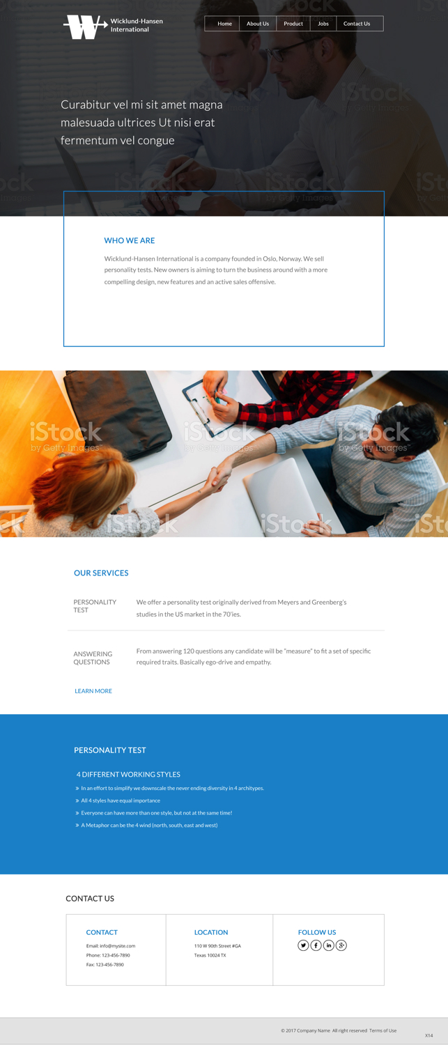 Web-Design von pb für Wicklund Hansen International | Design #16974271
