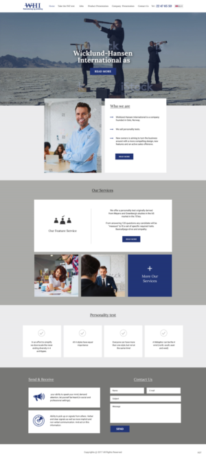 Web Design par pb pour Wicklund Hansen International | Design : #16974272