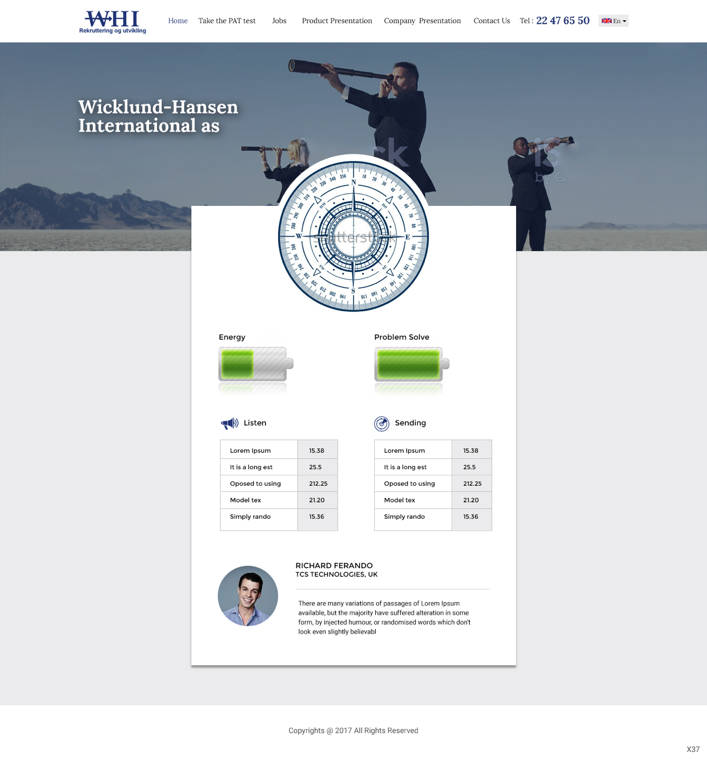 Web-Design von pb für Wicklund Hansen International | Design #16986475