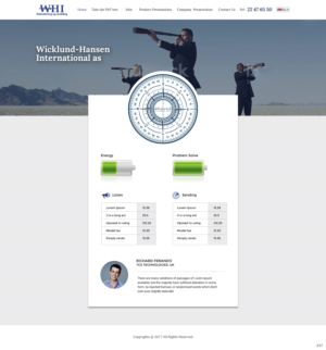 Web Design par pb pour Wicklund Hansen International | Design : #16986475