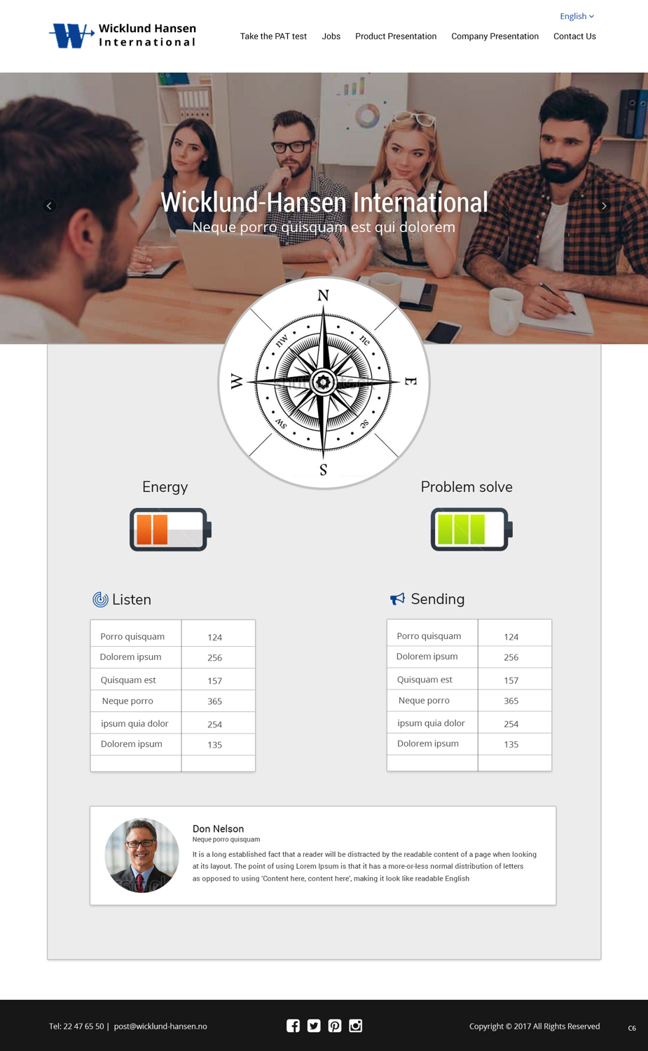 Web Design by pb for Wicklund Hansen International | Design #16995542