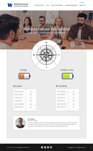 Web Design par pb pour Wicklund Hansen International | Design : #16995542