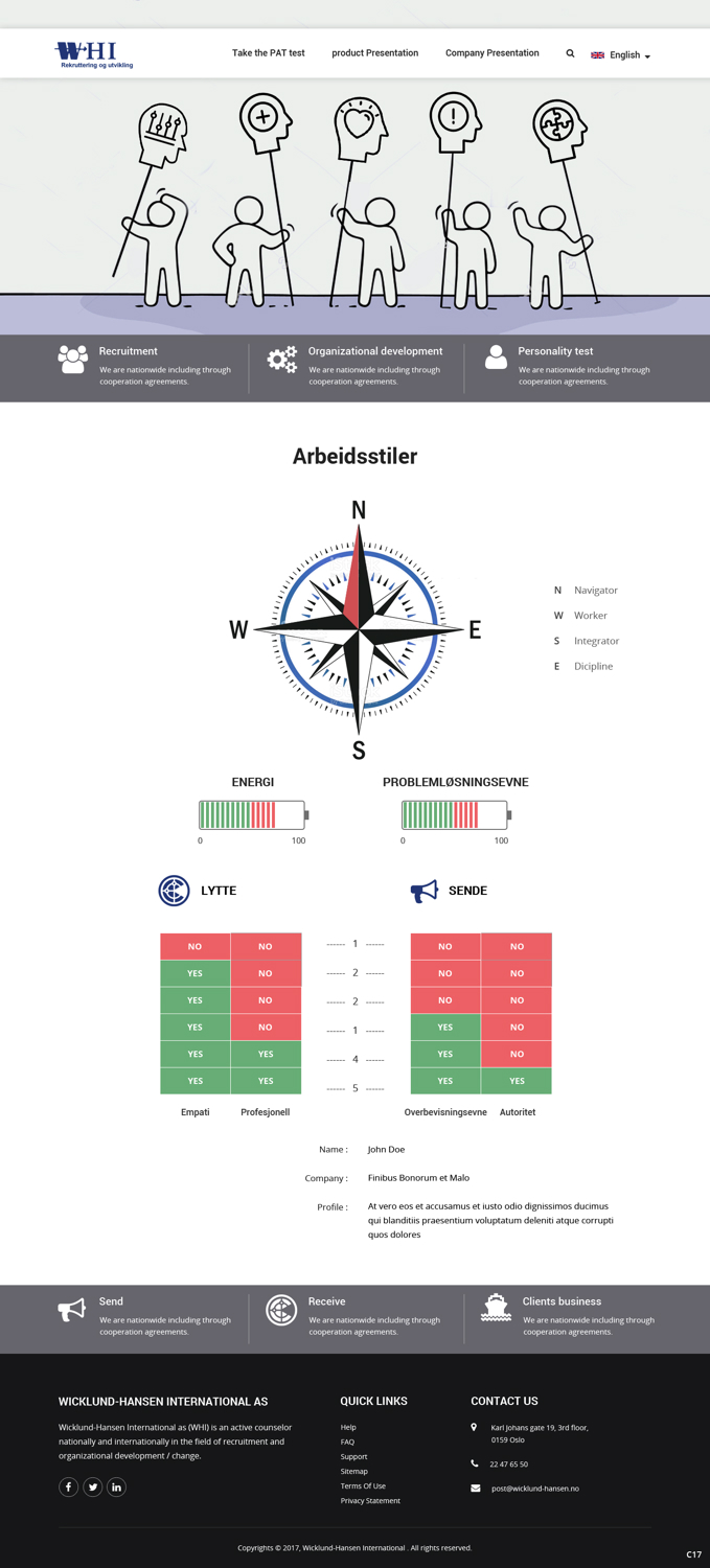 Diseño Web por pb para Wicklund Hansen International | Diseño #17026759