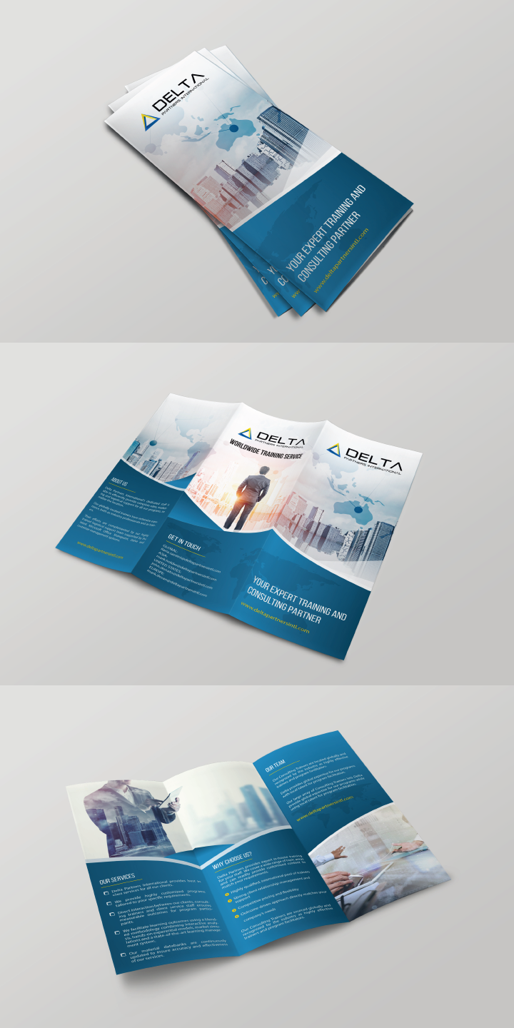 Diseño de Brochure por alex989 para Delta Partners International | Diseño #16959556