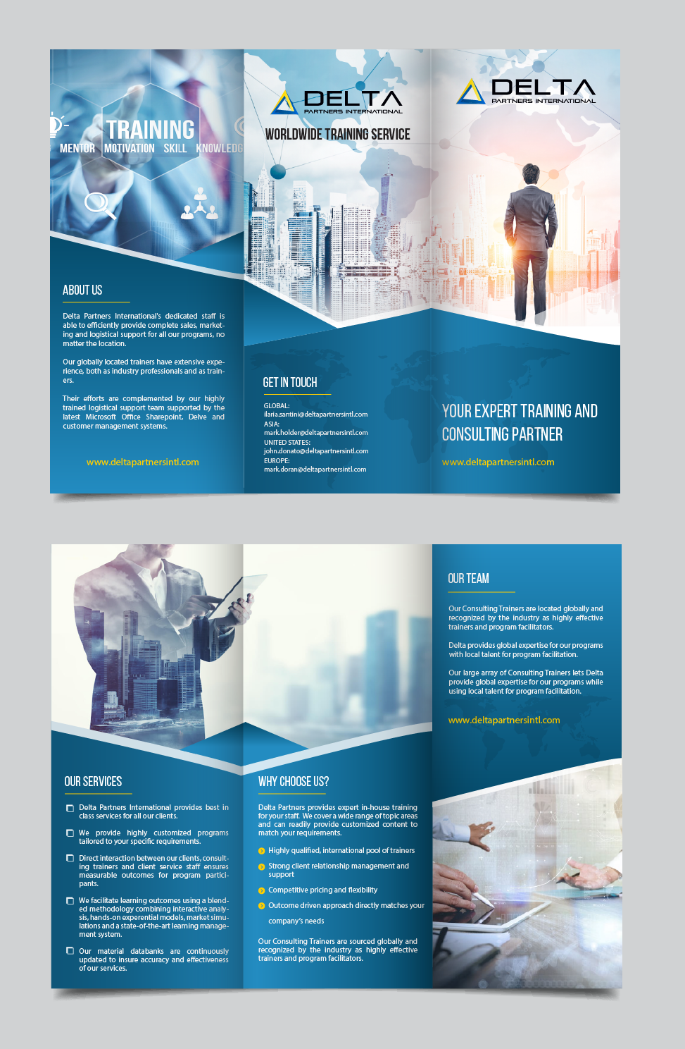Brochure Design by alex989 for Delta Partners International | Design #17007660