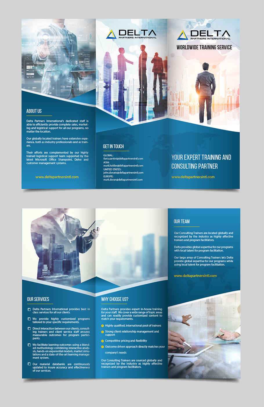 Brochure Design by alex989 for Delta Partners International | Design #17007661