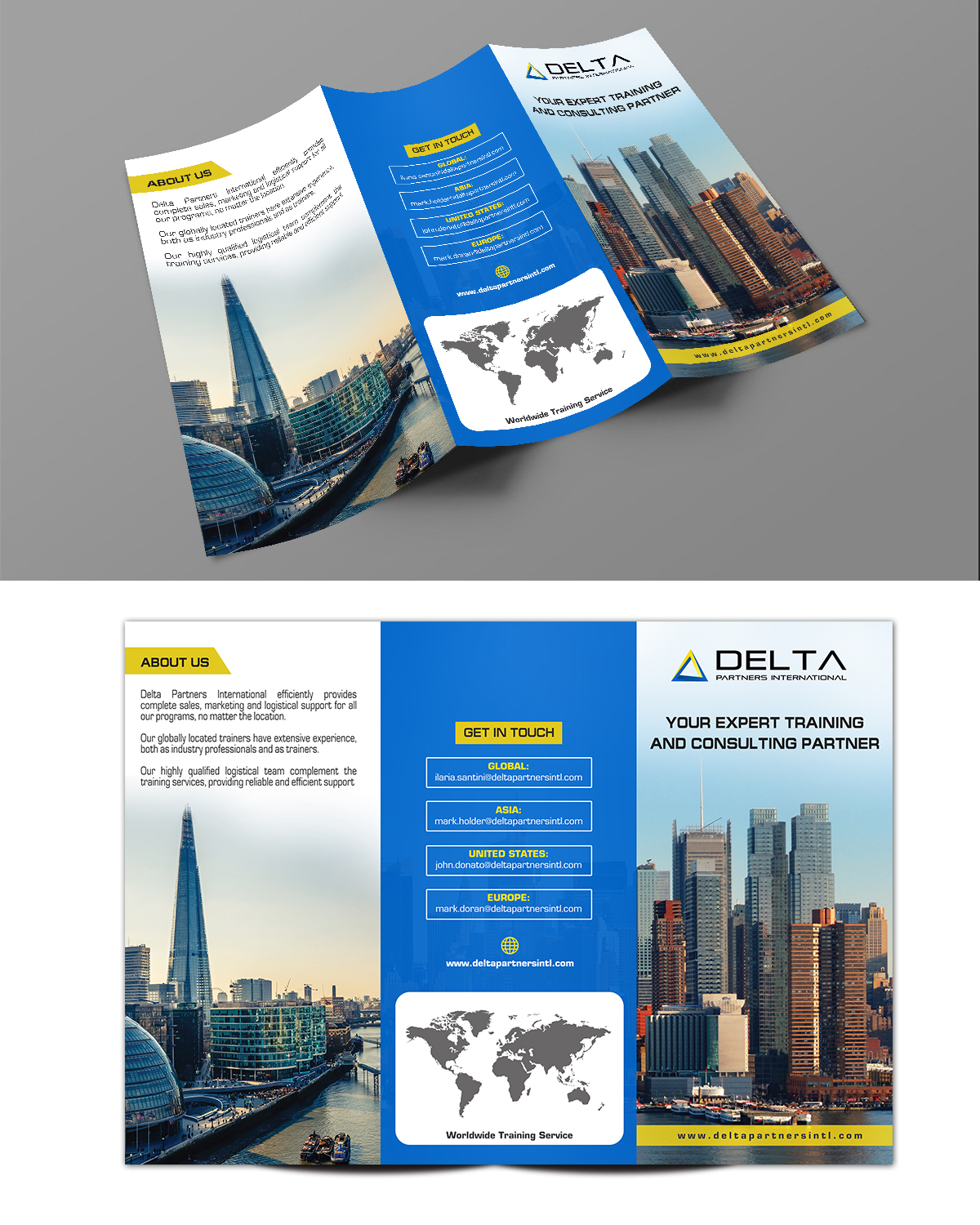 Brochure Design by Deepak_9_Malhotra for Delta Partners International | Design #16948535
