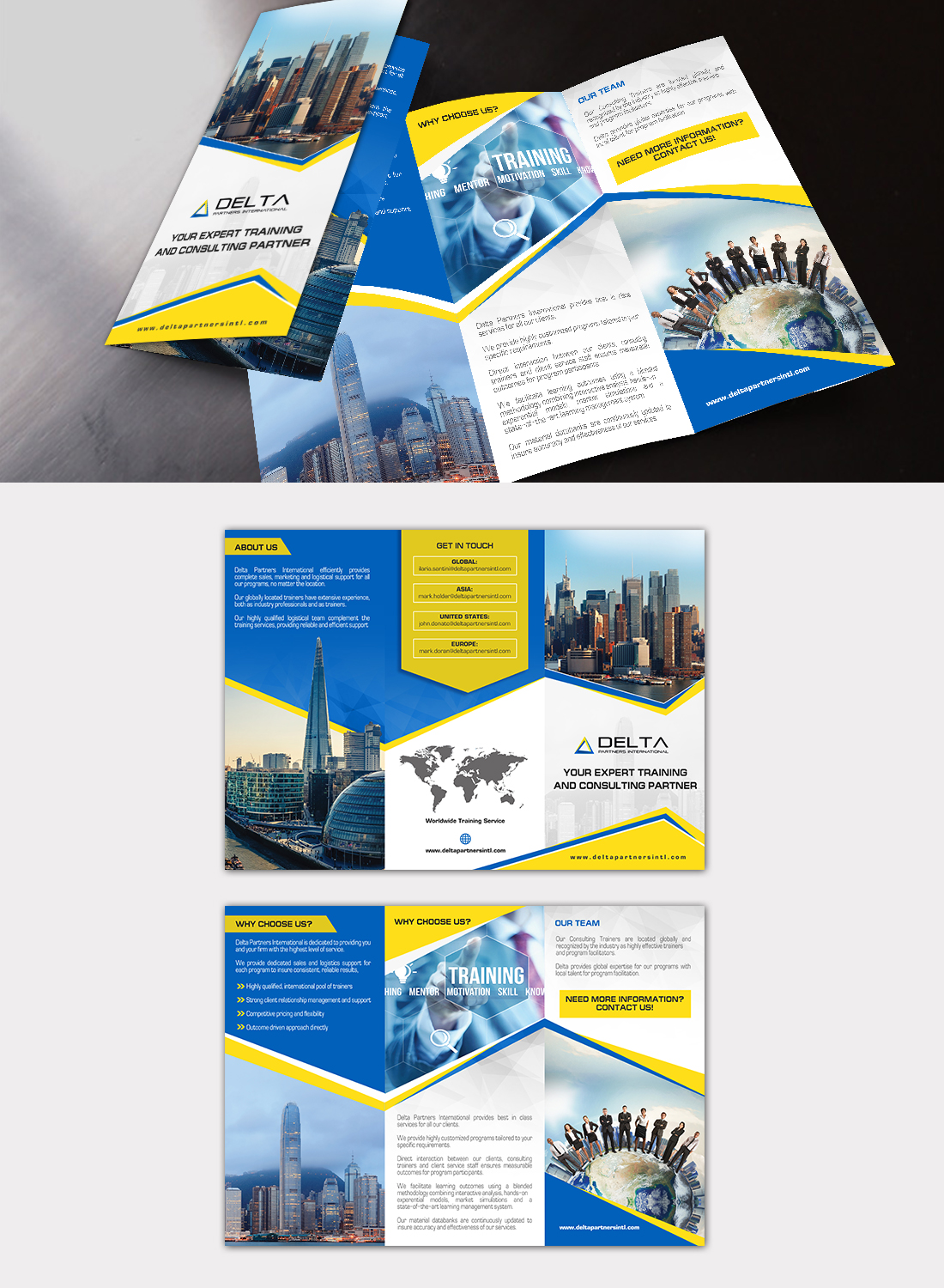 Diseño de Brochure por Deepak_9_Malhotra para Delta Partners International | Diseño #16961986