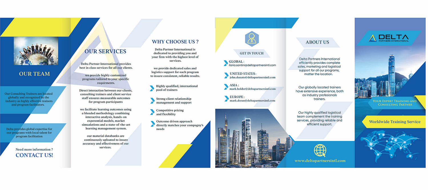 Brochure Design by Hou Khabbar for Delta Partners International | Design #16997747