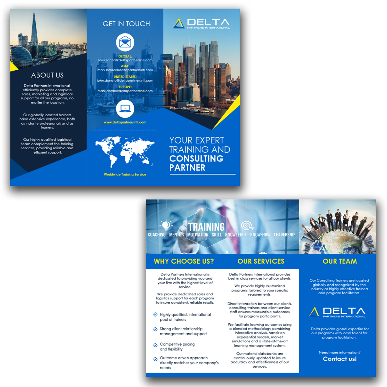 Diseño de Brochure por pecgi para Delta Partners International | Diseño #16960406