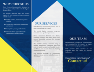Design de Brochure par Dexter Solutions pour Delta Partners International | Design : #16975902