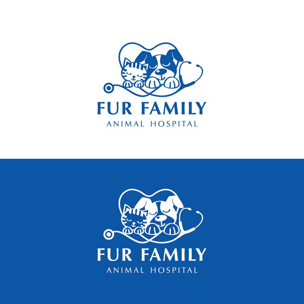Logo Design by Irina Makedonska for Fur Family Animal Hospital | Design #16967864