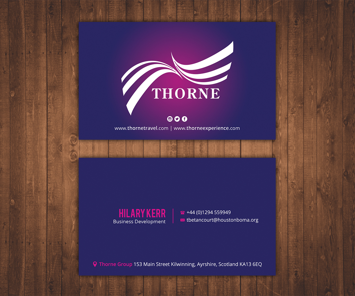 Business Card Design by Stylez Designz for Thorne Experience | Design #17108374