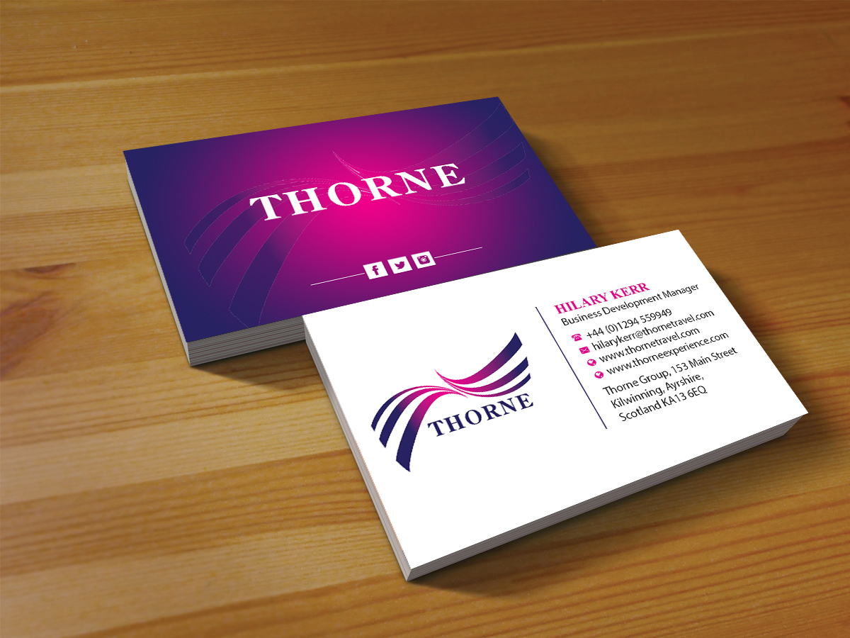 Business Card Design by Creations Box 2015 for Thorne Experience | Design #16952122