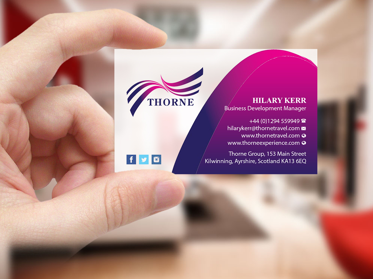Business Card Design by Creations Box 2015 for Thorne Experience | Design #16952140