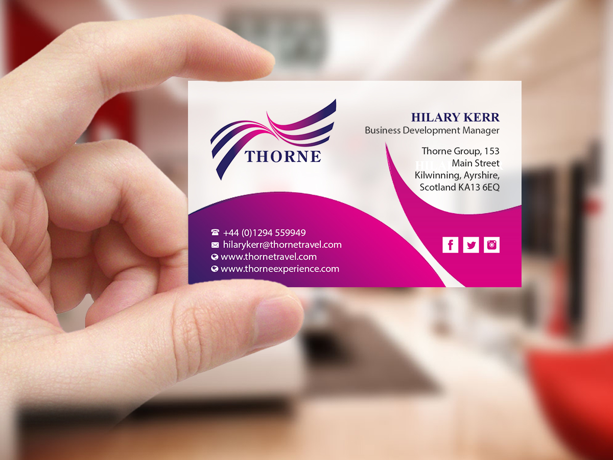Business Card Design by Creations Box 2015 for Thorne Experience | Design #16952141