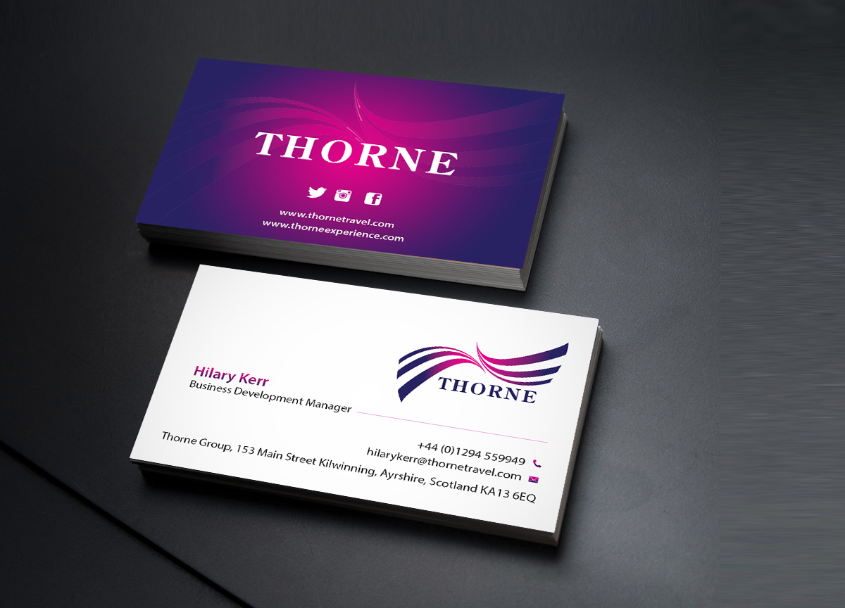 Business Card Design by Creations Box 2015 for Thorne Experience | Design #16962021