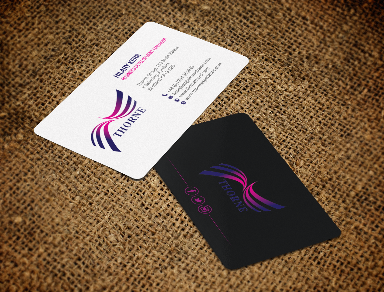 Business Card Design by chandrayaan.creative for Thorne Experience | Design #16957609
