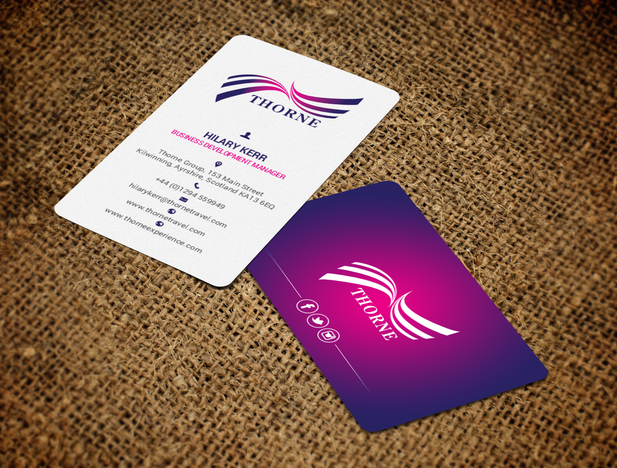 Business Card Design by chandrayaan.creative for Thorne Experience | Design #16957656