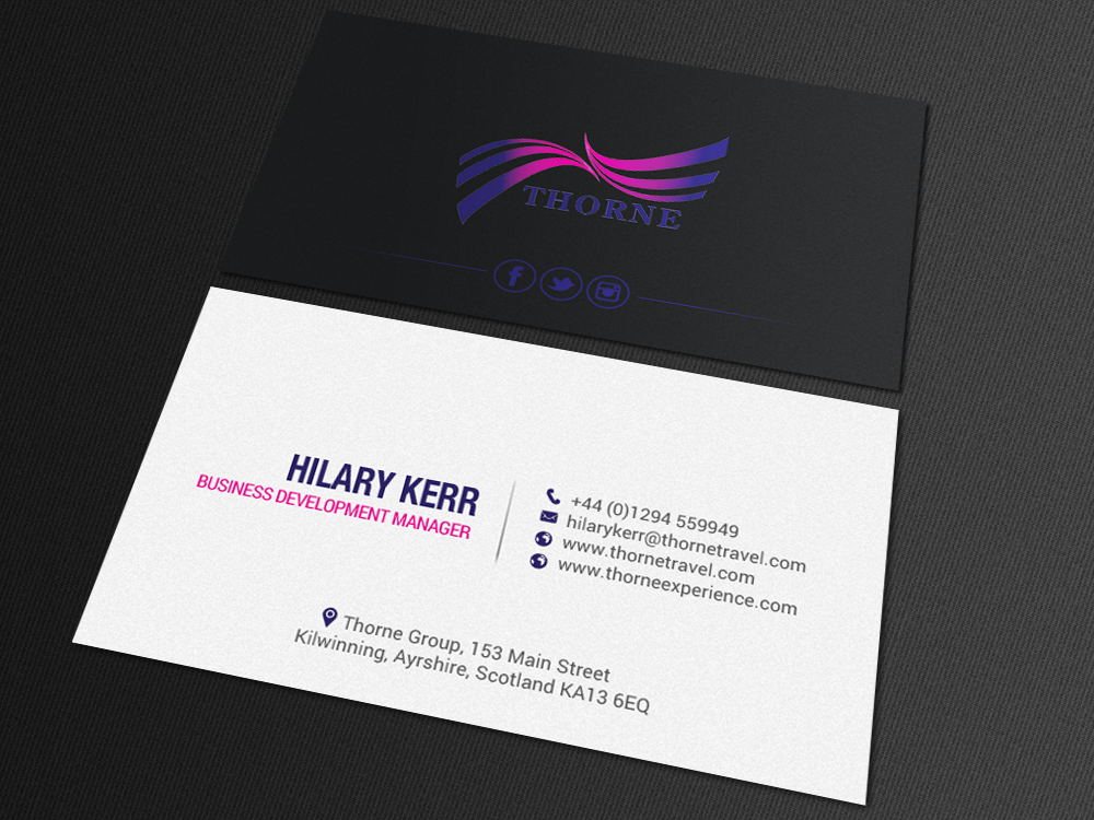 Business Card Design by chandrayaan.creative for Thorne Experience | Design #16961238