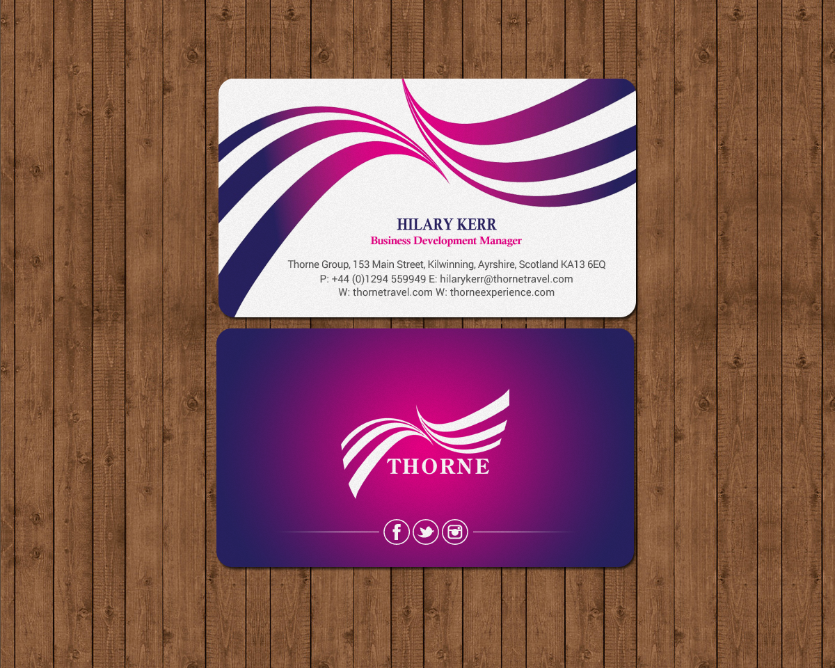 Business Card Design by chandrayaan.creative for Thorne Experience | Design #16961272