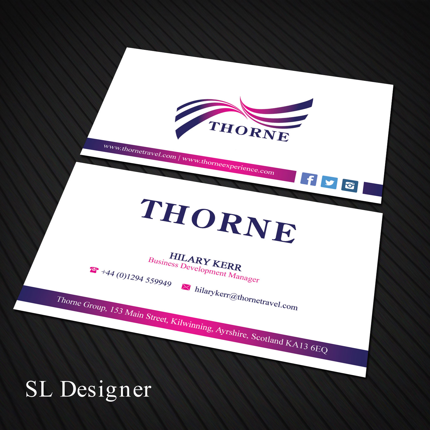 Diseño de Tarjeta de Presentación por SL Designer para Thorne Experience | Diseño #16950178