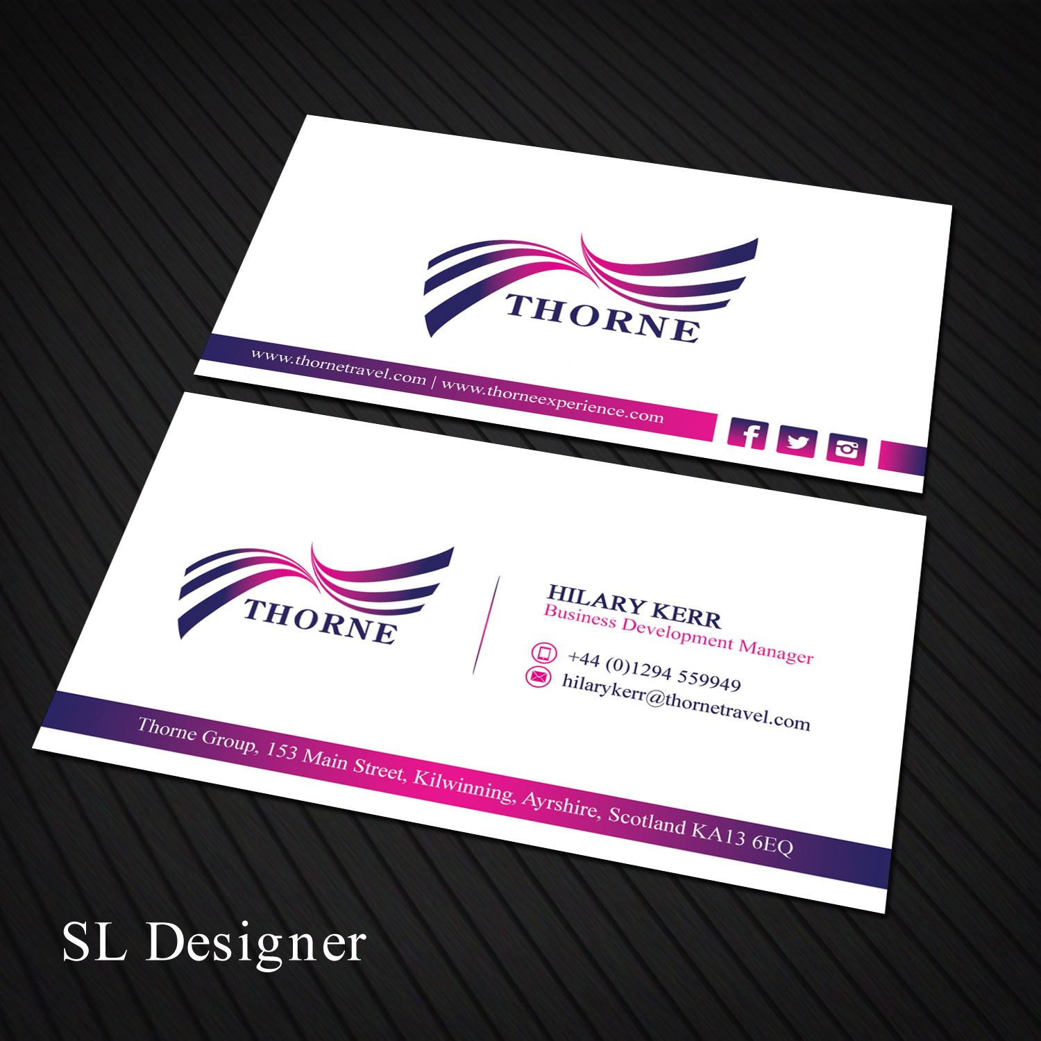 Business Card Design by SL Designer for Thorne Experience | Design #16950179