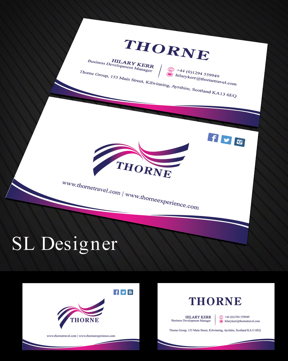 Business Card Design by SL Designer for Thorne Experience | Design #16950289