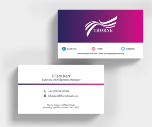 Business Card Design by M6G for Thorne Experience | Design: #16970448
