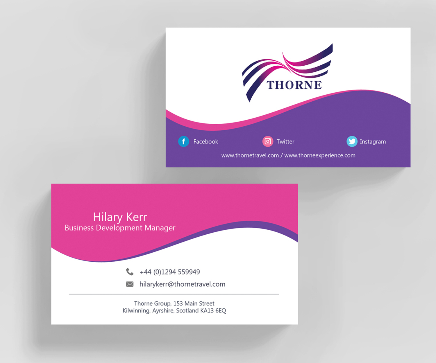 Business Card Design by M6G for Thorne Experience | Design #16970495