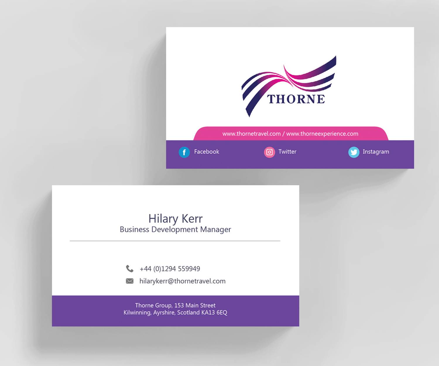 Business Card Design by M6G for Thorne Experience | Design #16970619