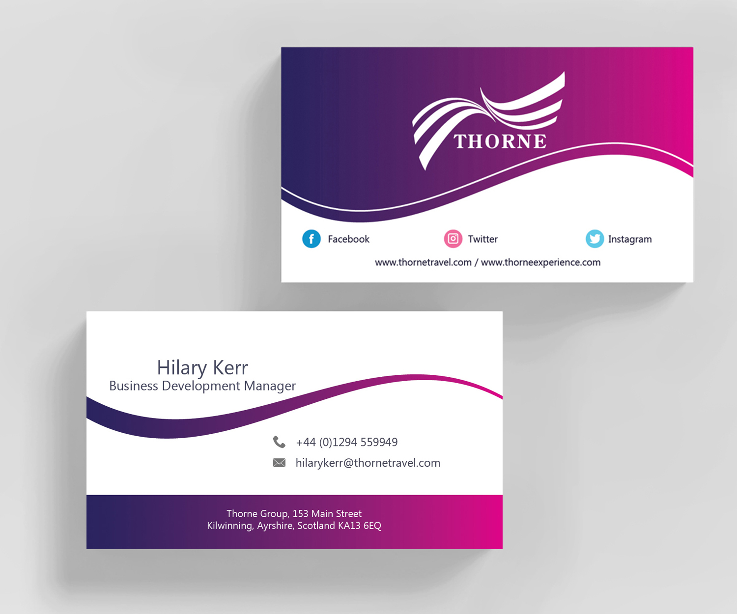 Business Card Design by M6G for Thorne Experience | Design #16993025