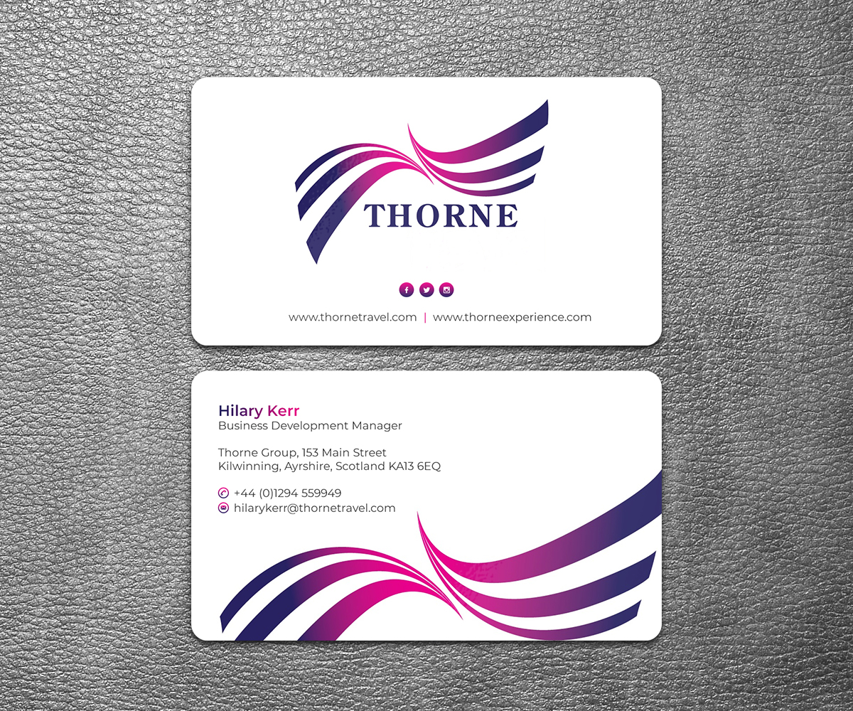 Business Card Design by SS_Designs for Thorne Experience | Design #17006714