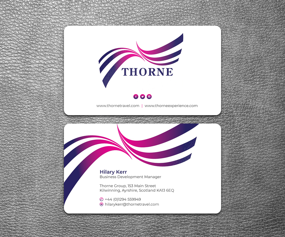 Business Card Design by SS_Designs for Thorne Experience | Design #17006715