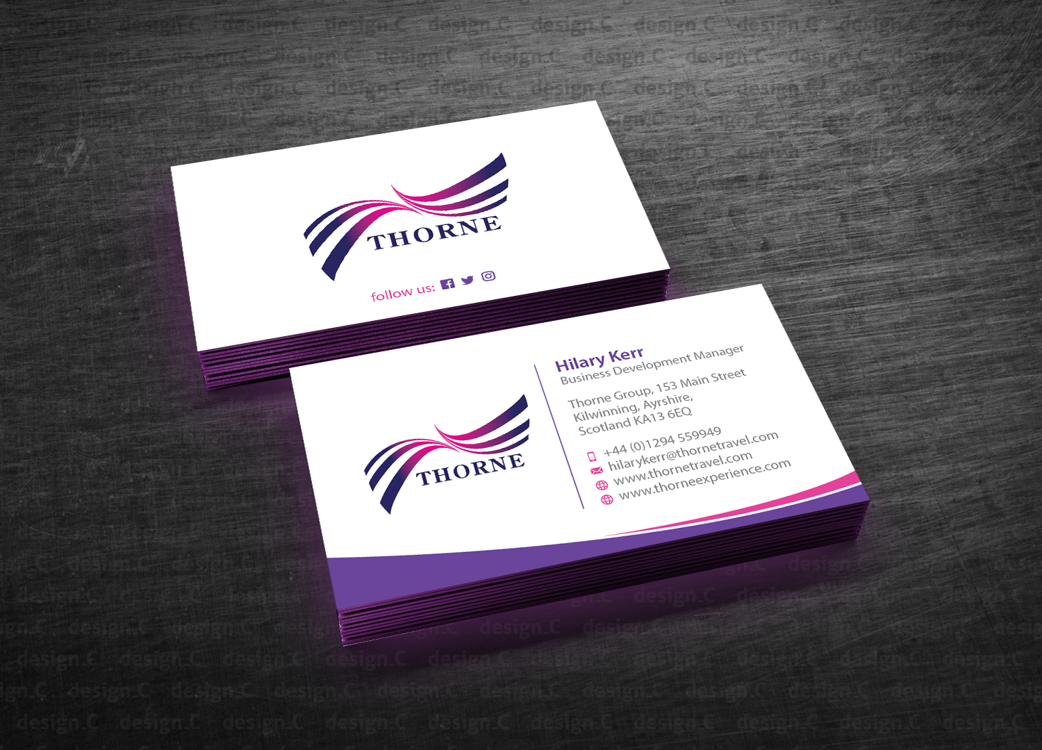 Design de Carte de Visite par design_C. pour Thorne Experience | Design #17059325