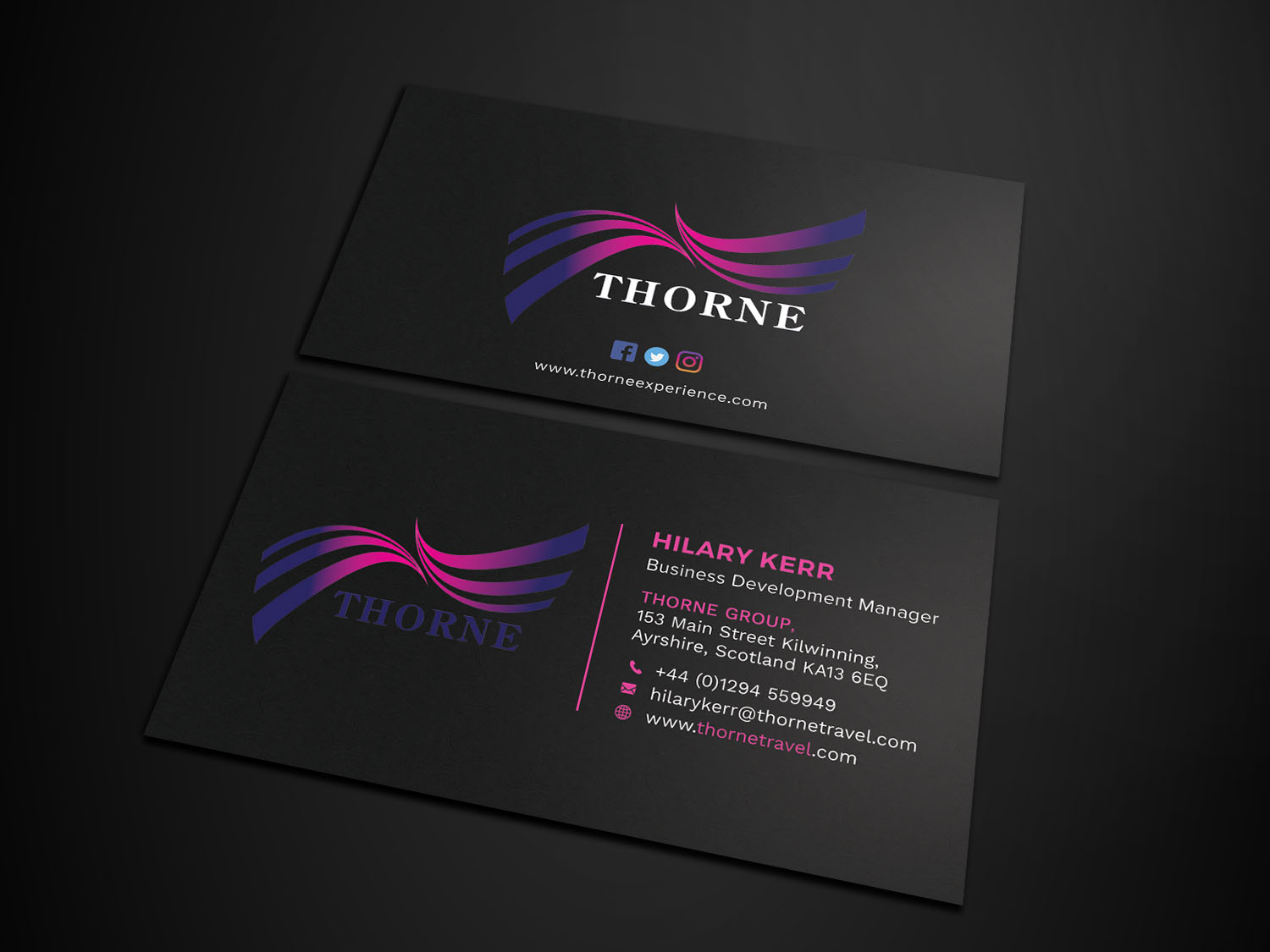 Business Card Design by Tripti Ranjan Gain for Thorne Experience | Design #17009320