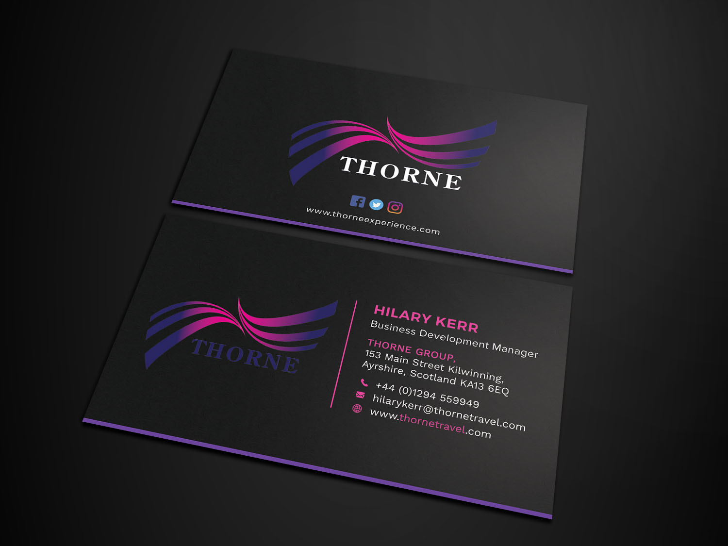 Business Card Design by Tripti Ranjan Gain for Thorne Experience | Design #17009322