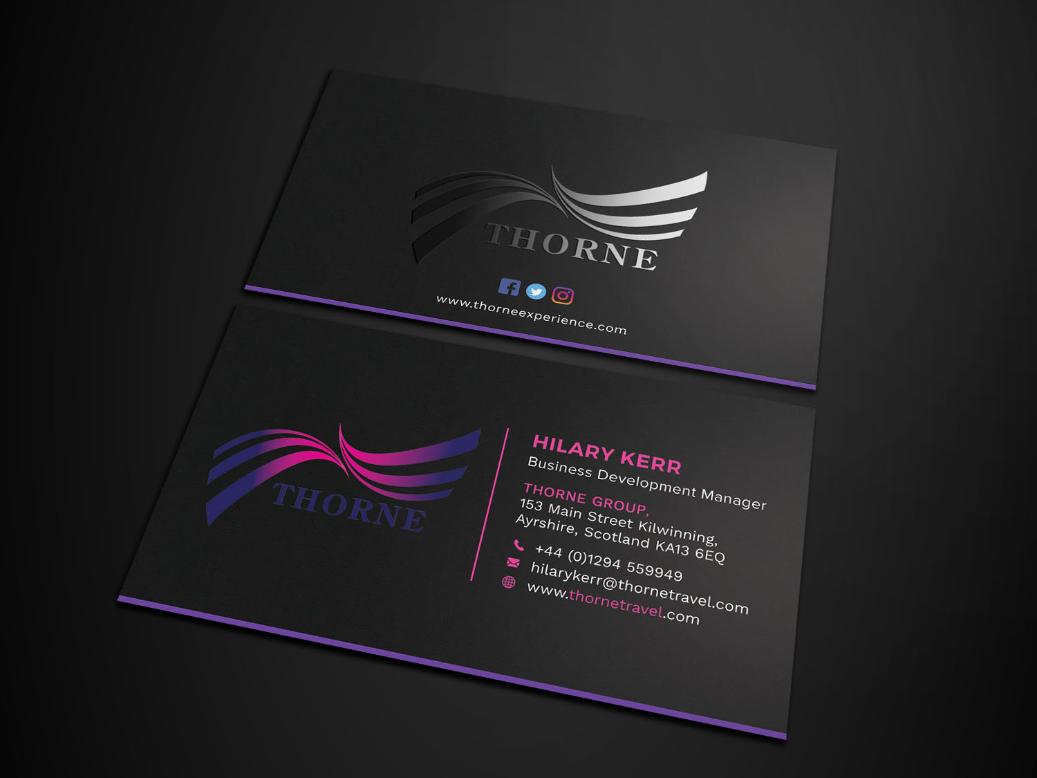 Business Card Design by Tripti Ranjan Gain for Thorne Experience | Design #17009323