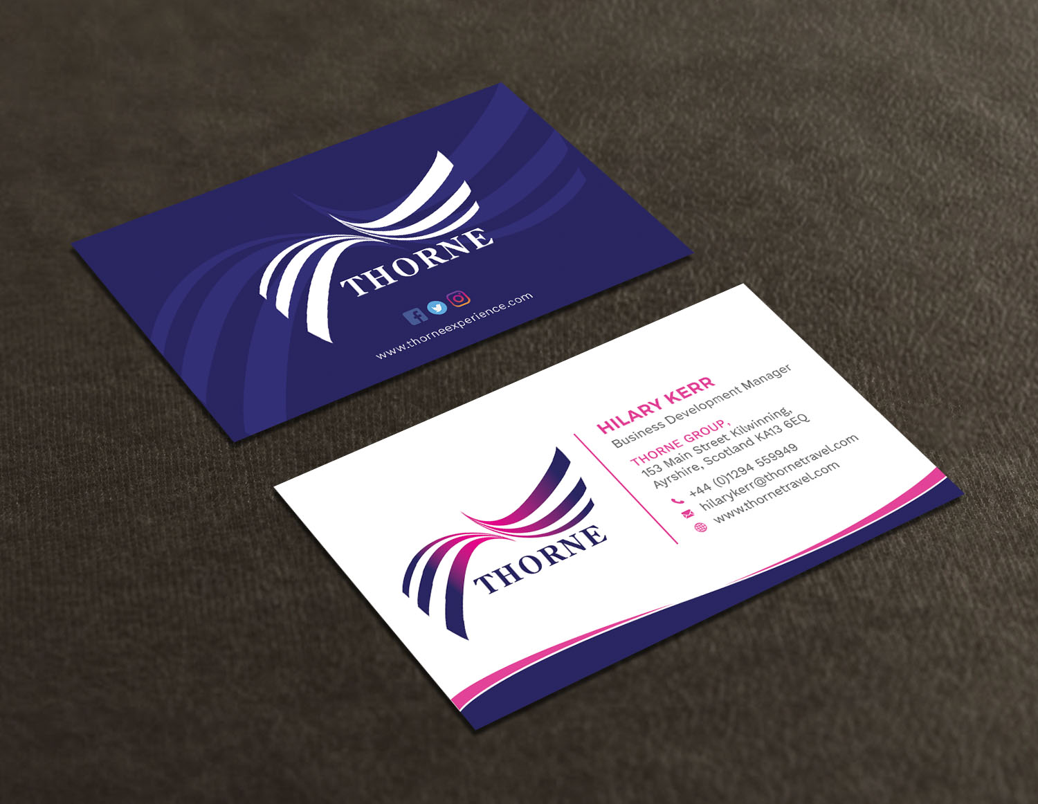 Business Card Design by Tripti Ranjan Gain for Thorne Experience | Design #17009347