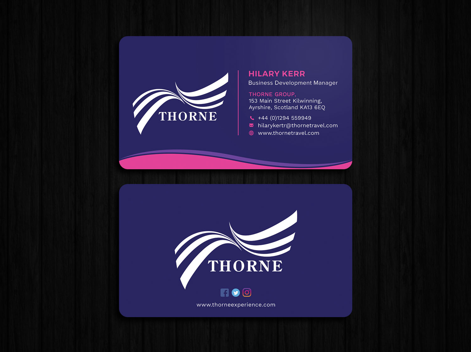 Business Card Design by Tripti Ranjan Gain for Thorne Experience | Design #17009348