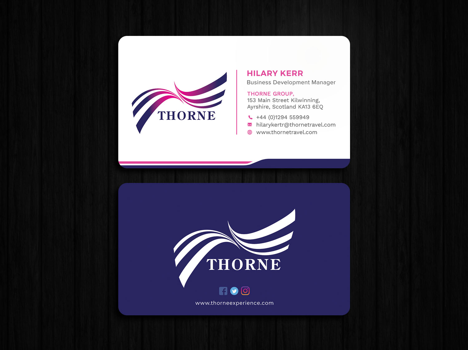 Business Card Design by Tripti Ranjan Gain for Thorne Experience | Design #17009351