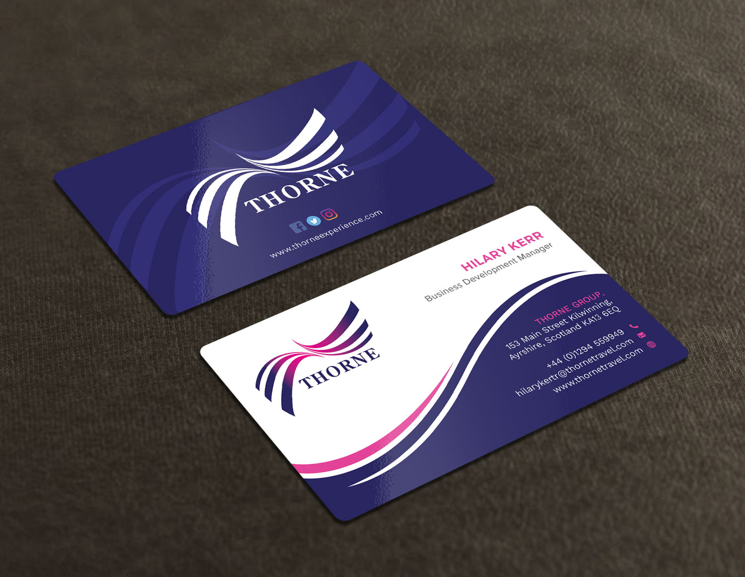 Business Card Design by Tripti Ranjan Gain for Thorne Experience | Design #17009368