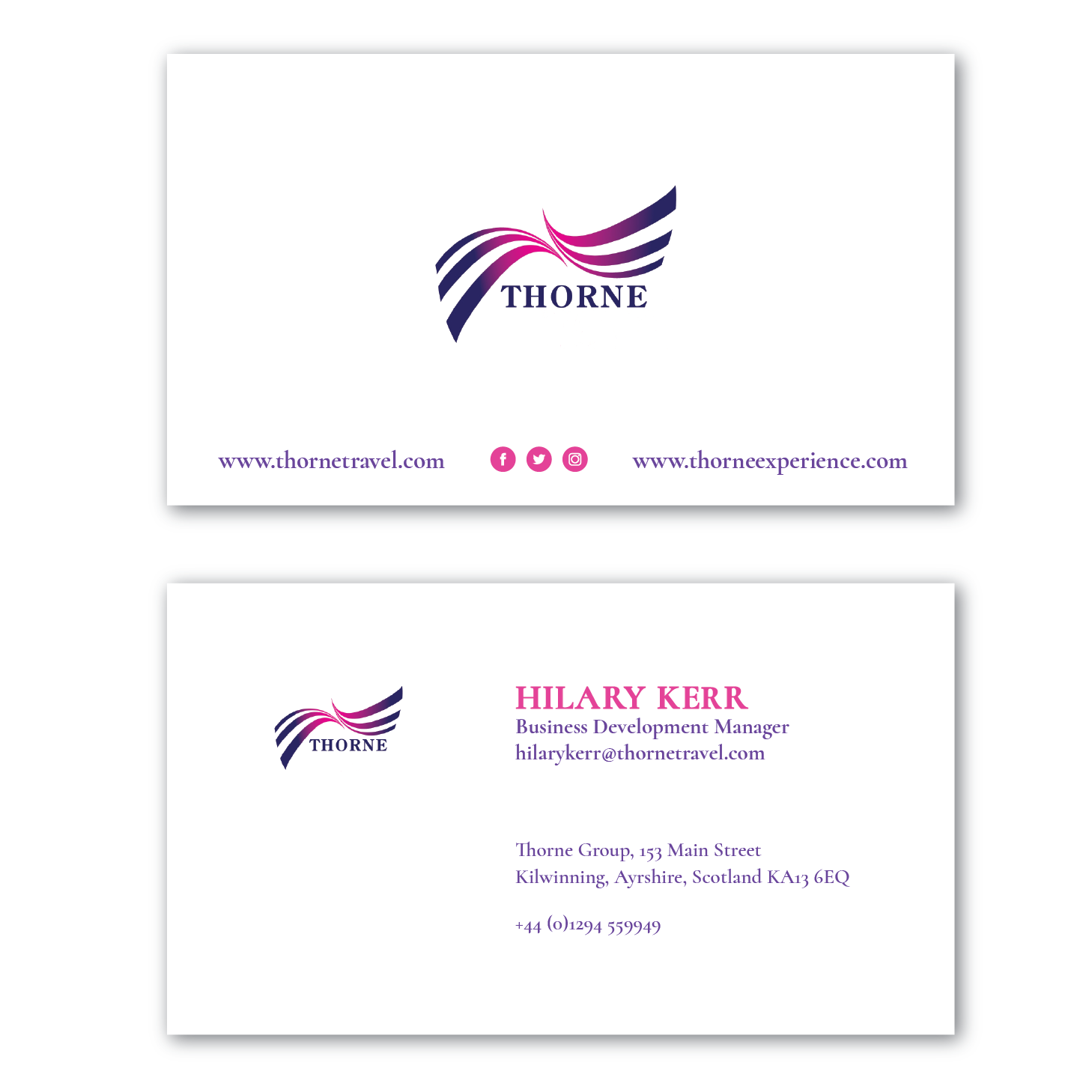 Business Card Design by Ana6_Osijek for Thorne Experience | Design #16999261