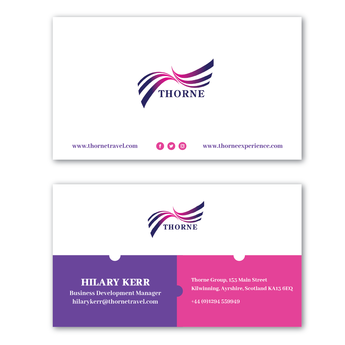 Business Card Design by Ana6_Osijek for Thorne Experience | Design #16999492