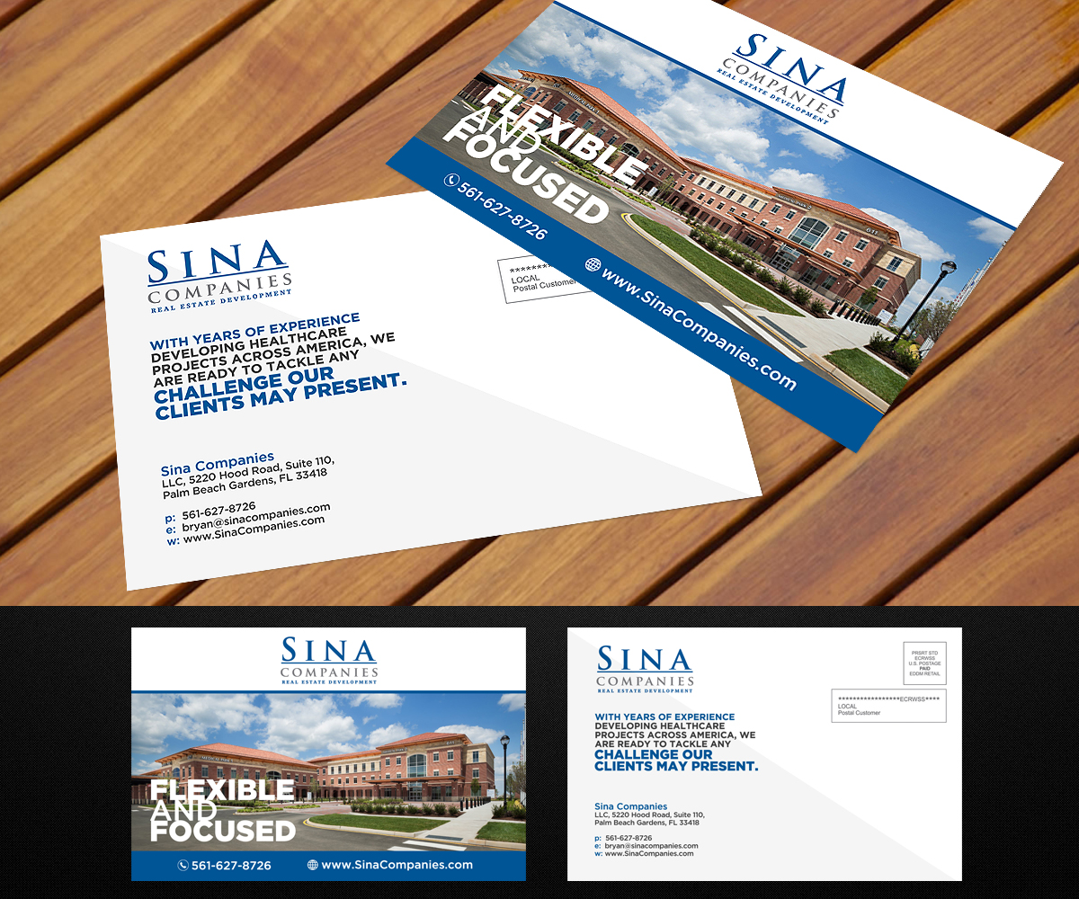 Postkarten-Design von Designers Hub für Sina Companies LLC | Design #16961717
