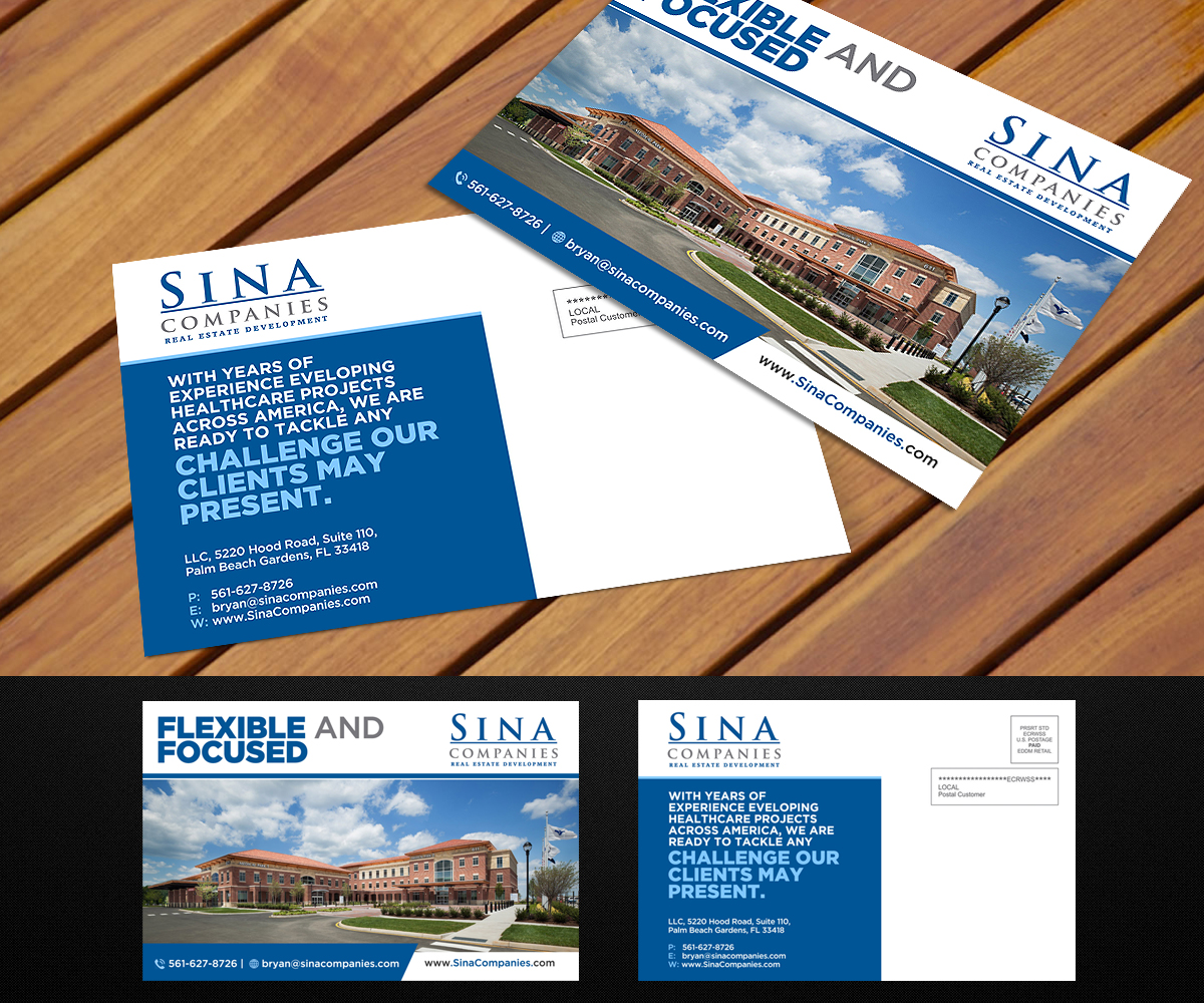 Postkarten-Design von Designers Hub für Sina Companies LLC | Design #16974487