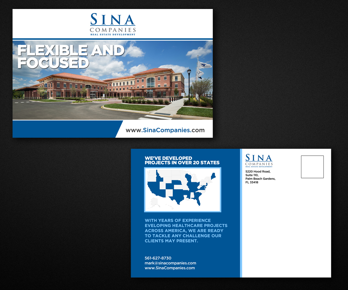 Postkarten-Design von Designers Hub für Sina Companies LLC | Design #17127269