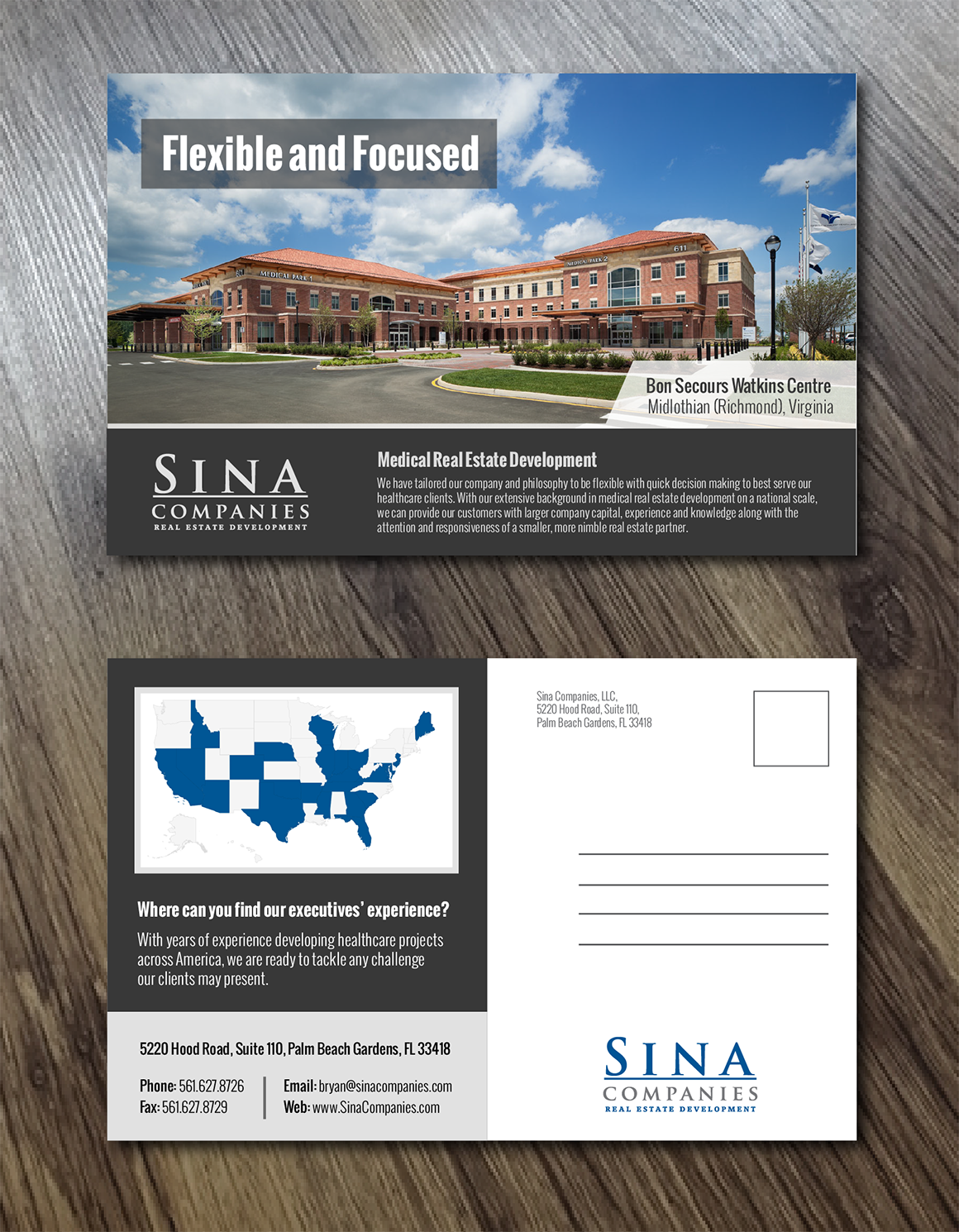 Postcard Design by Alexandar for Sina Companies LLC | Design #16959089