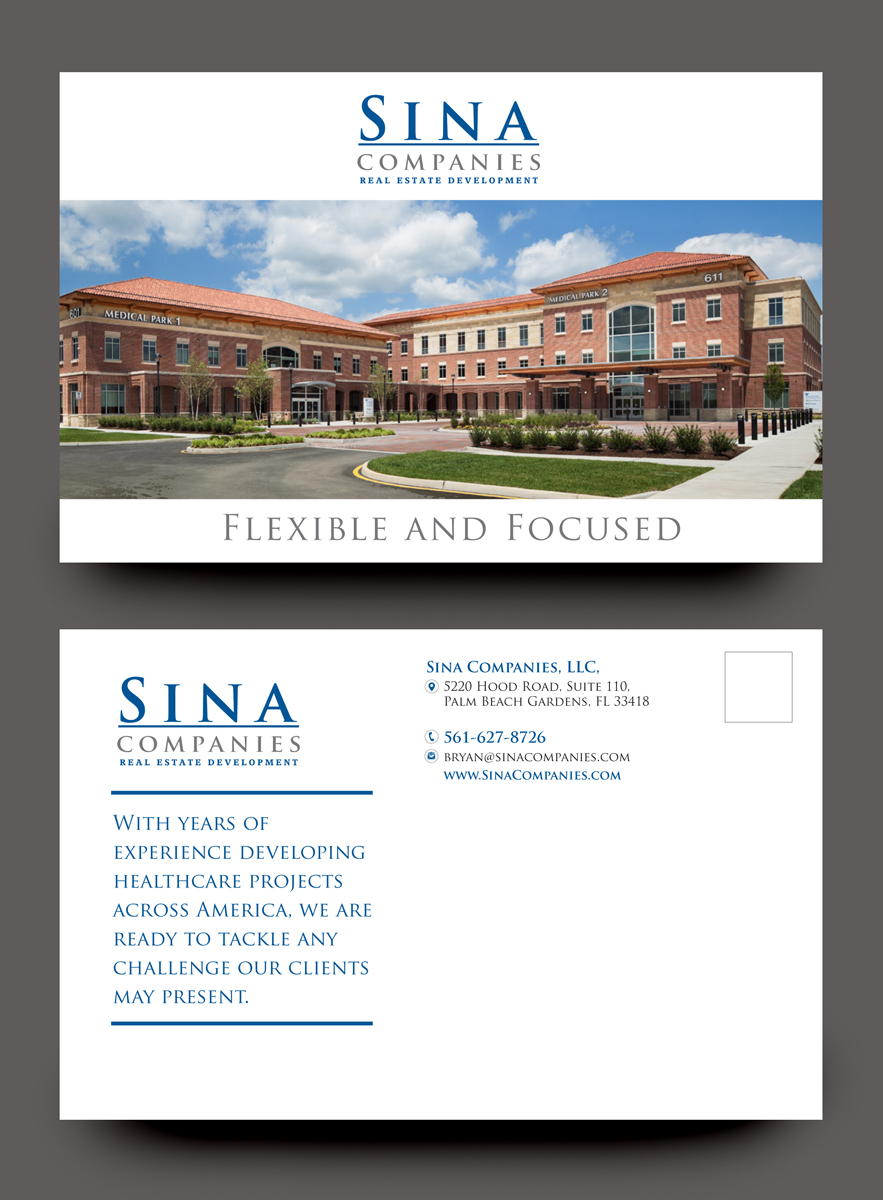 Diseño de Postal por rkailas para Sina Companies LLC | Diseño #17060838